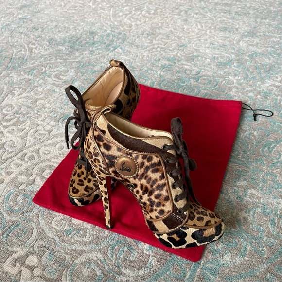 ❤️CHRISTIAN LOUBOUTIN❤️ Leopard Print Booties - Picture 13 of 14